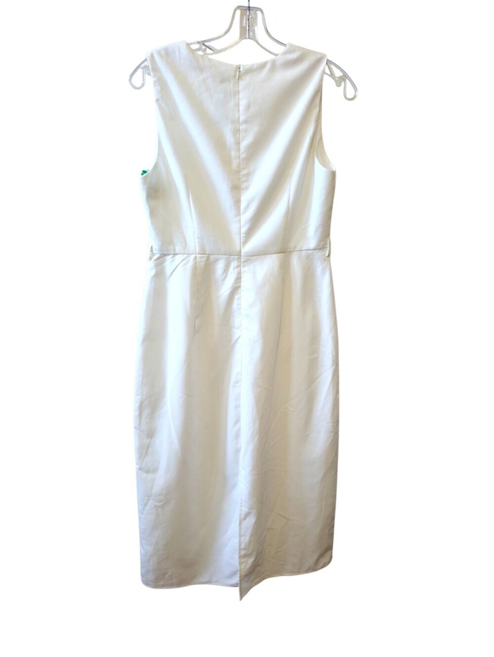 Commense NWT Linen Blend Sleeveless Midi Sheath Dress Ivory Minimalist Size M - Picture 2 of 7
